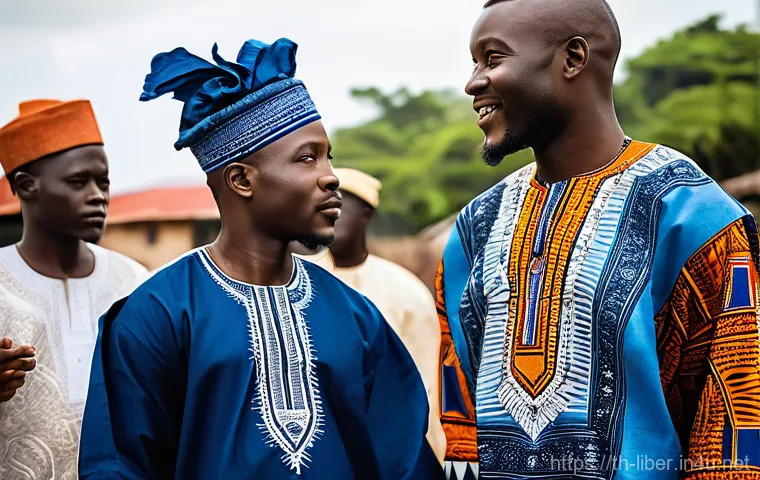 라이베리아 전통 의상 - **Vibrant Elegance: A Liberian Woman in Ankara**
    A confident and elegant Liberian woman stands g...